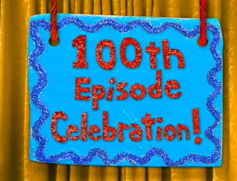 100th Episode Celebration is a Blue's Clues VHS tape featuring two episodes from its 5th season. This VHS was released on March 4, 2003 by Nickelodeon and Paramount Pictures. This is the first VHS to have the Paramount Logo from 2003. This is the last VHS to use the Nick Jr. Kids Opening and Closing Bumpers with Maurice Sendak's Little Bear ...